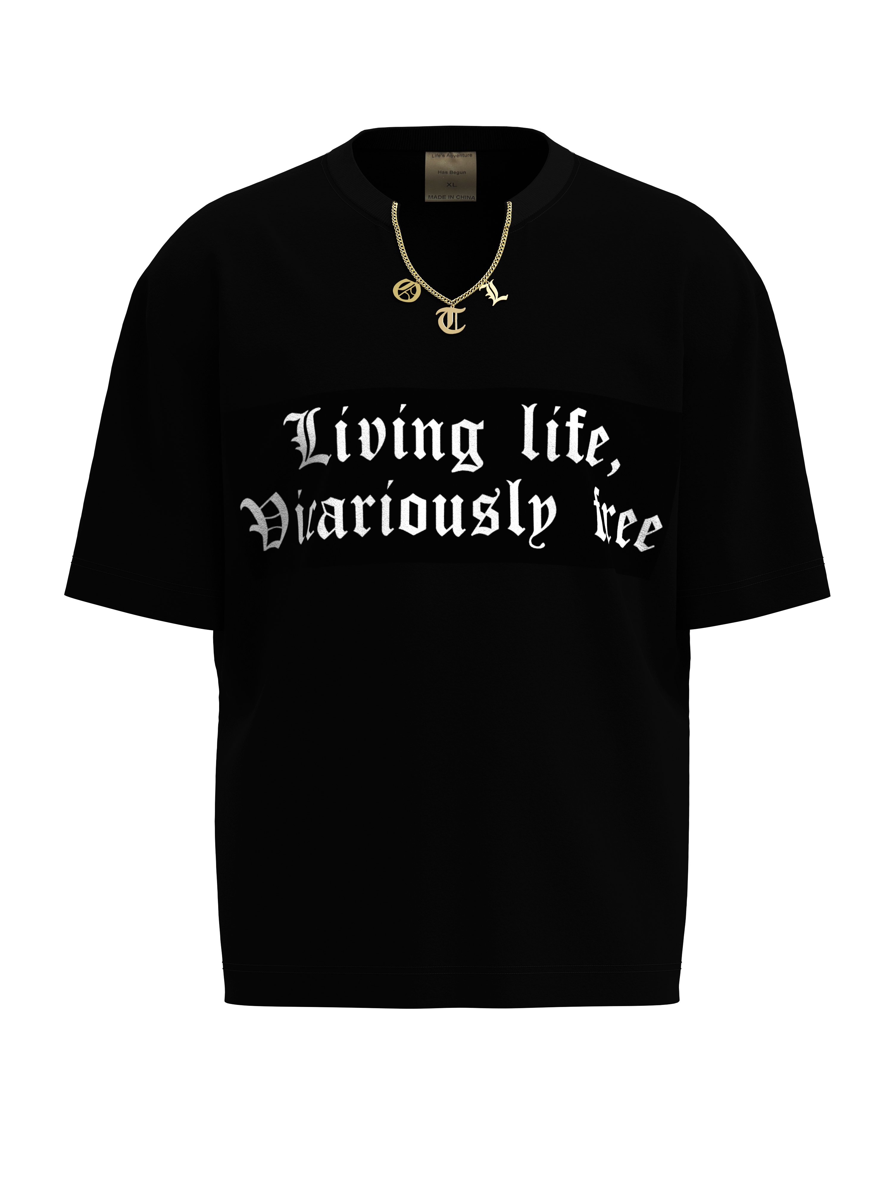 Signature Patented Chain Collar Tee — Black