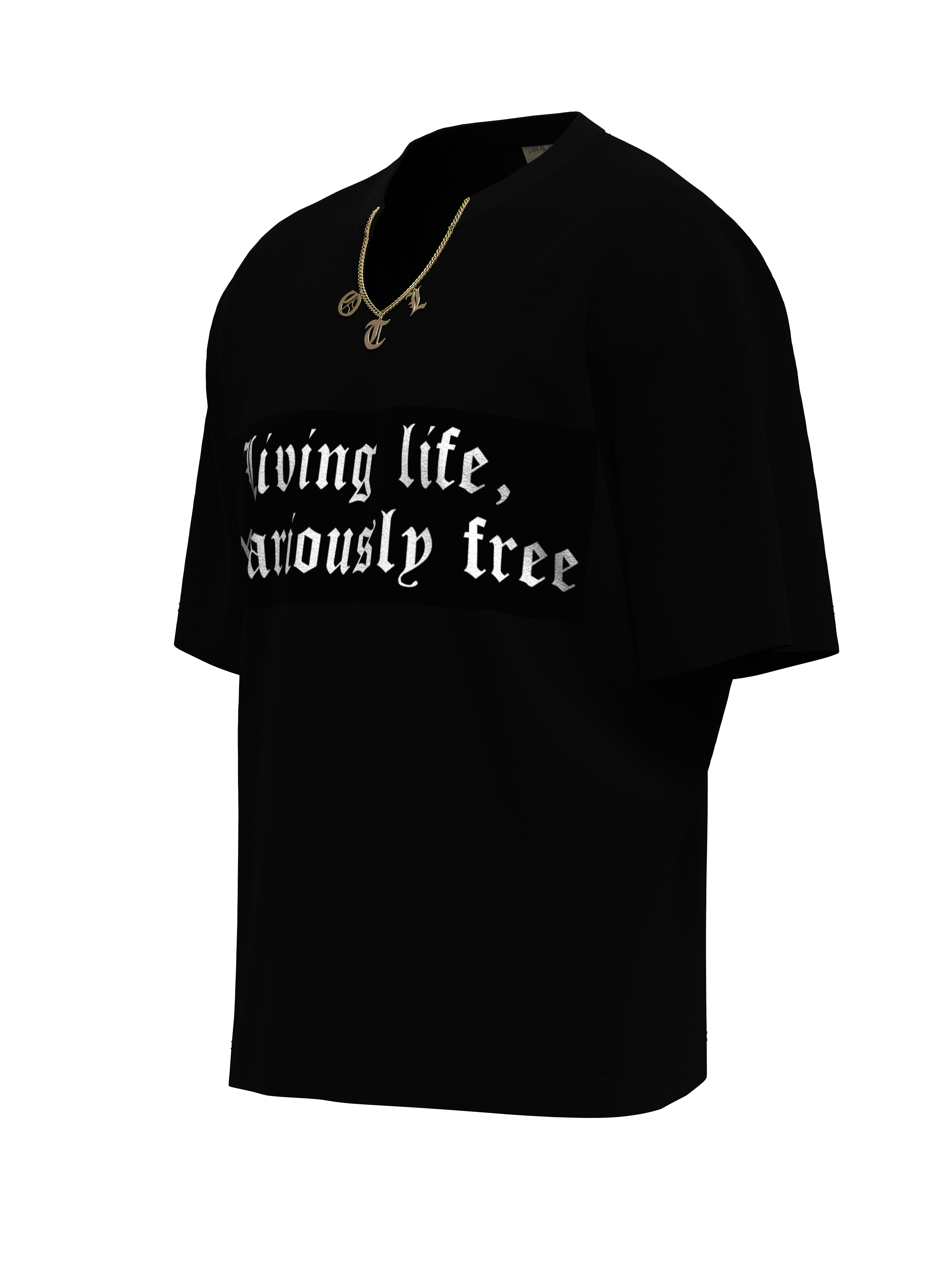 Signature Patented Chain Collar Tee — Black