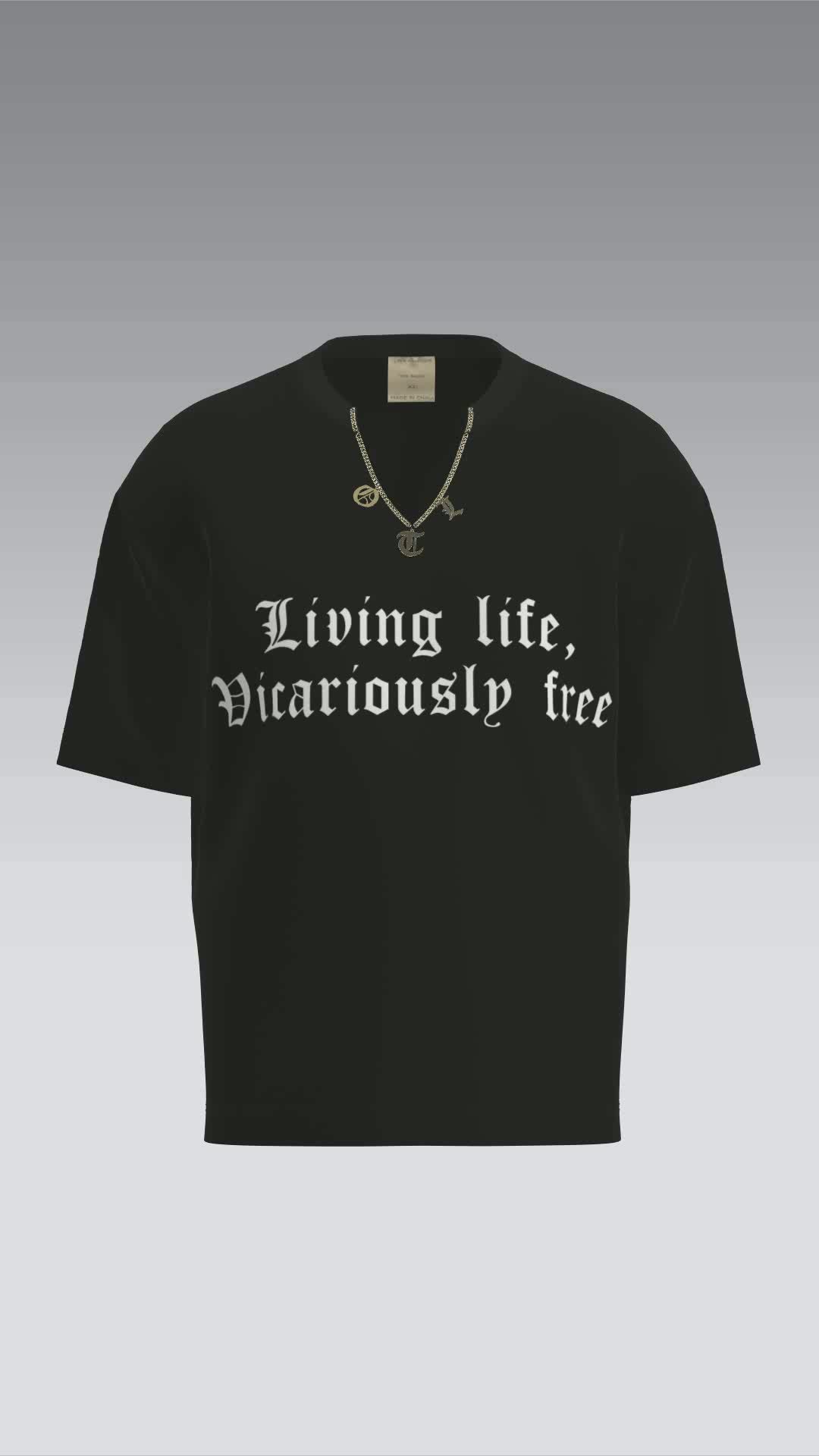 Signature Patented Chain Collar Tee — Black